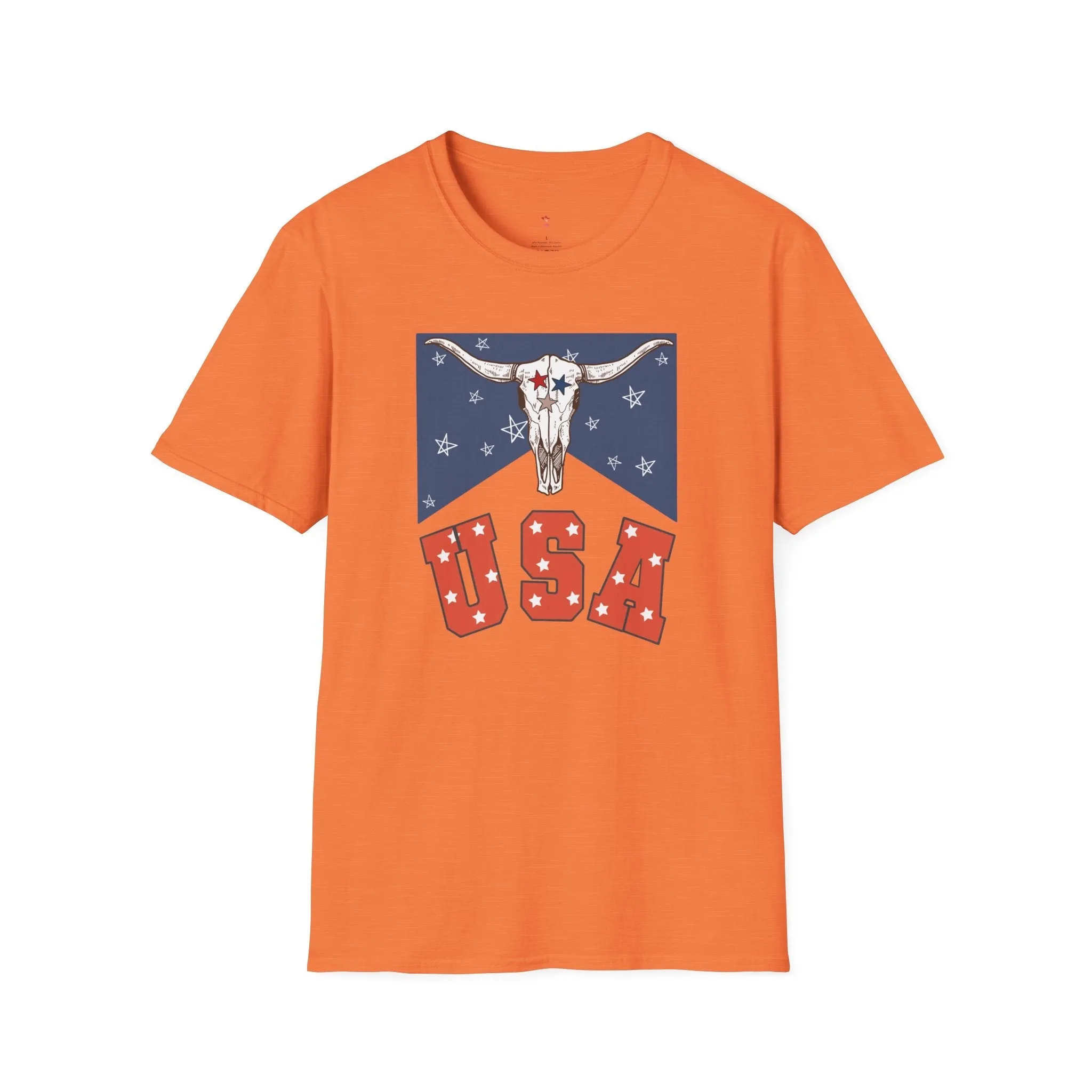 Longhorn USA Tee, 4th of July,  Softstyle T-Shirt