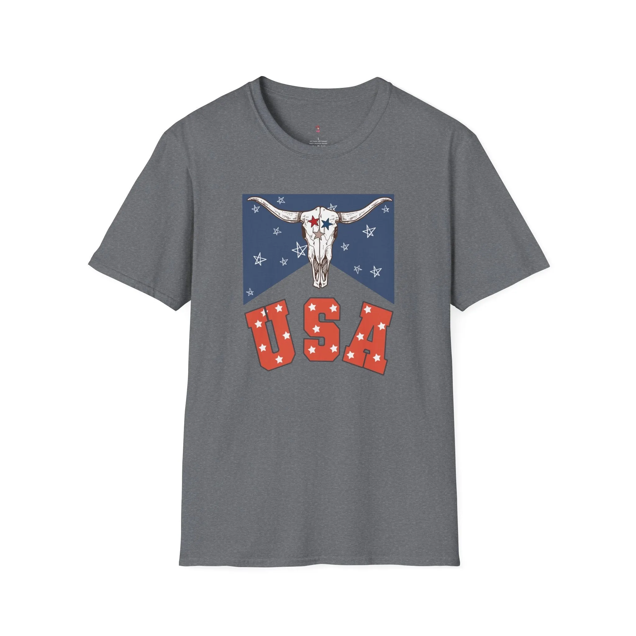 Longhorn USA Tee, 4th of July,  Softstyle T-Shirt