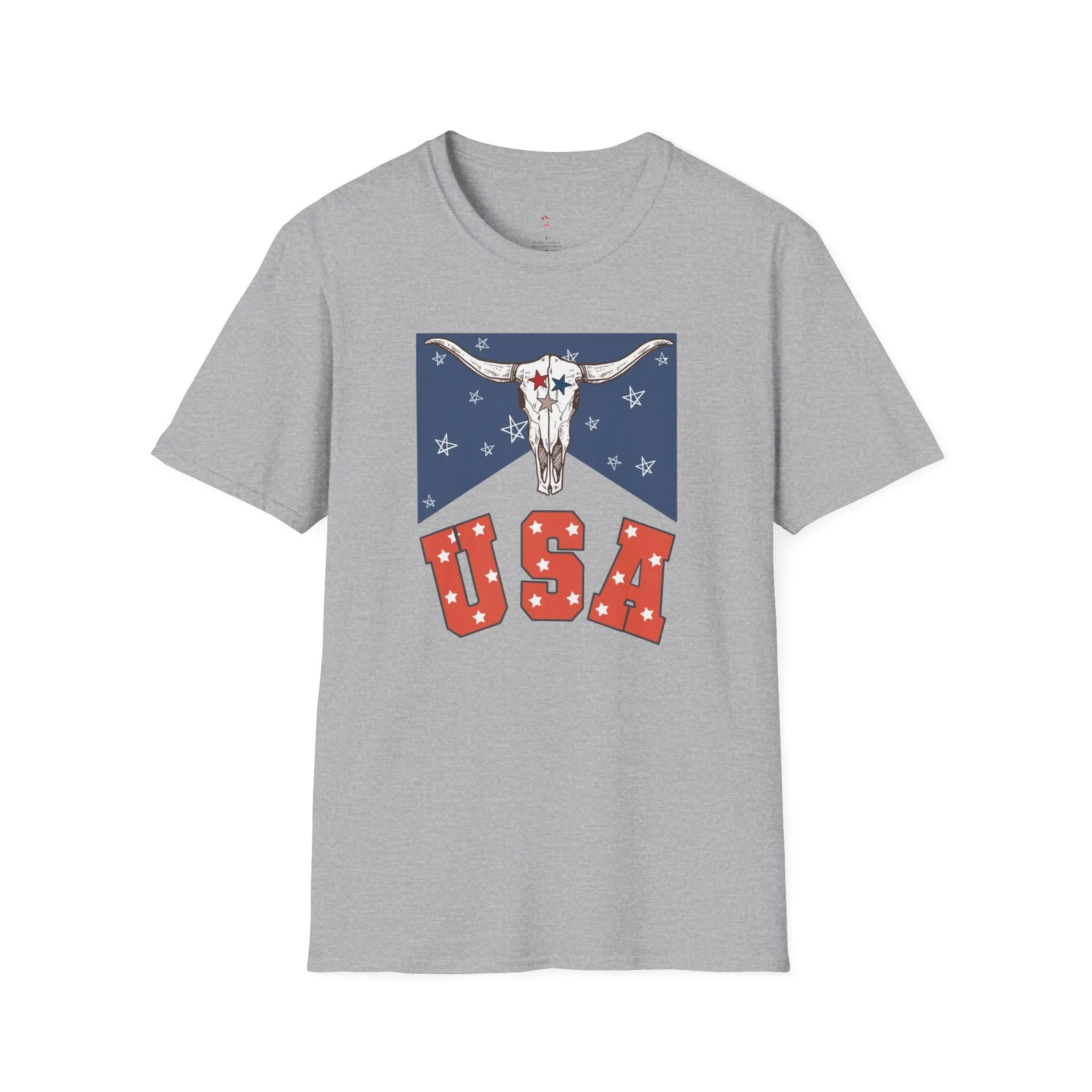 Longhorn USA Tee, 4th of July,  Softstyle T-Shirt