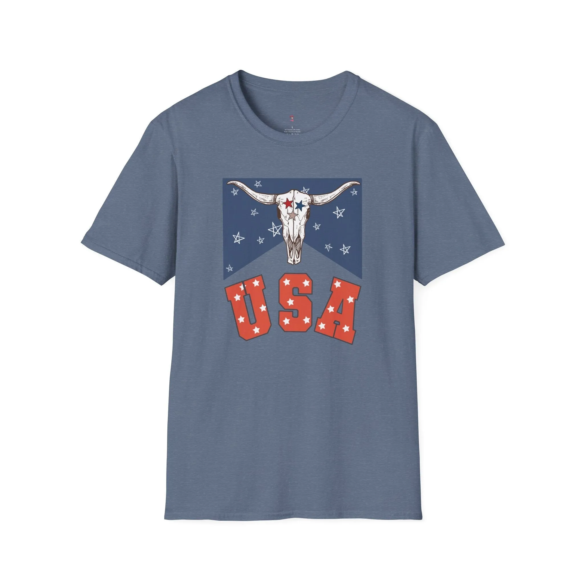 Longhorn USA Tee, 4th of July,  Softstyle T-Shirt
