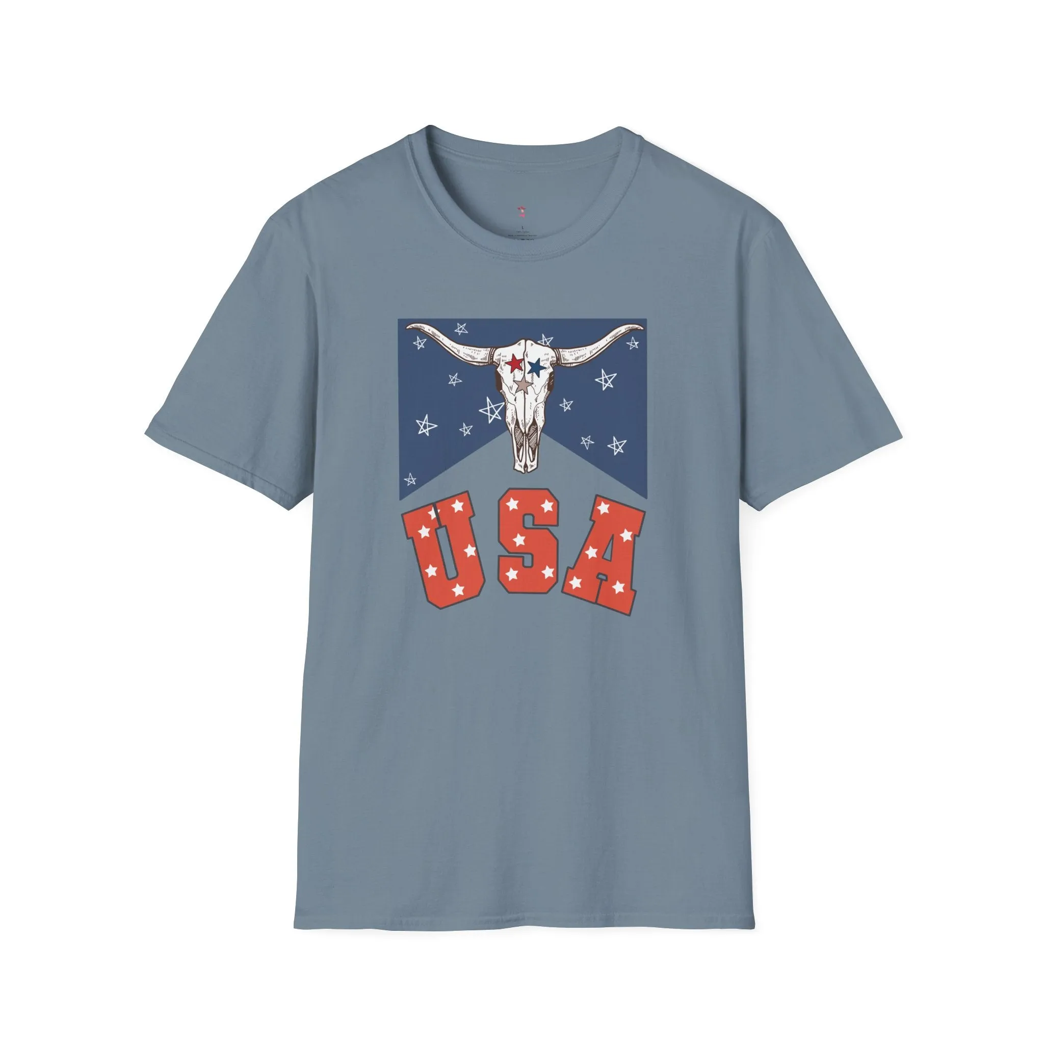 Longhorn USA Tee, 4th of July,  Softstyle T-Shirt