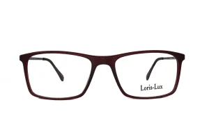 Loris Lux Men's  Unbreakable Flexible Bendable Rectangular TR90 Material Eyeglasses, LUX Men-577
