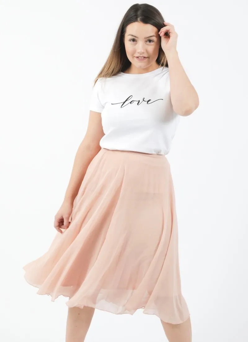 LOVE Breastfeeding T-shirt with Zips - White (Organic Cotton)