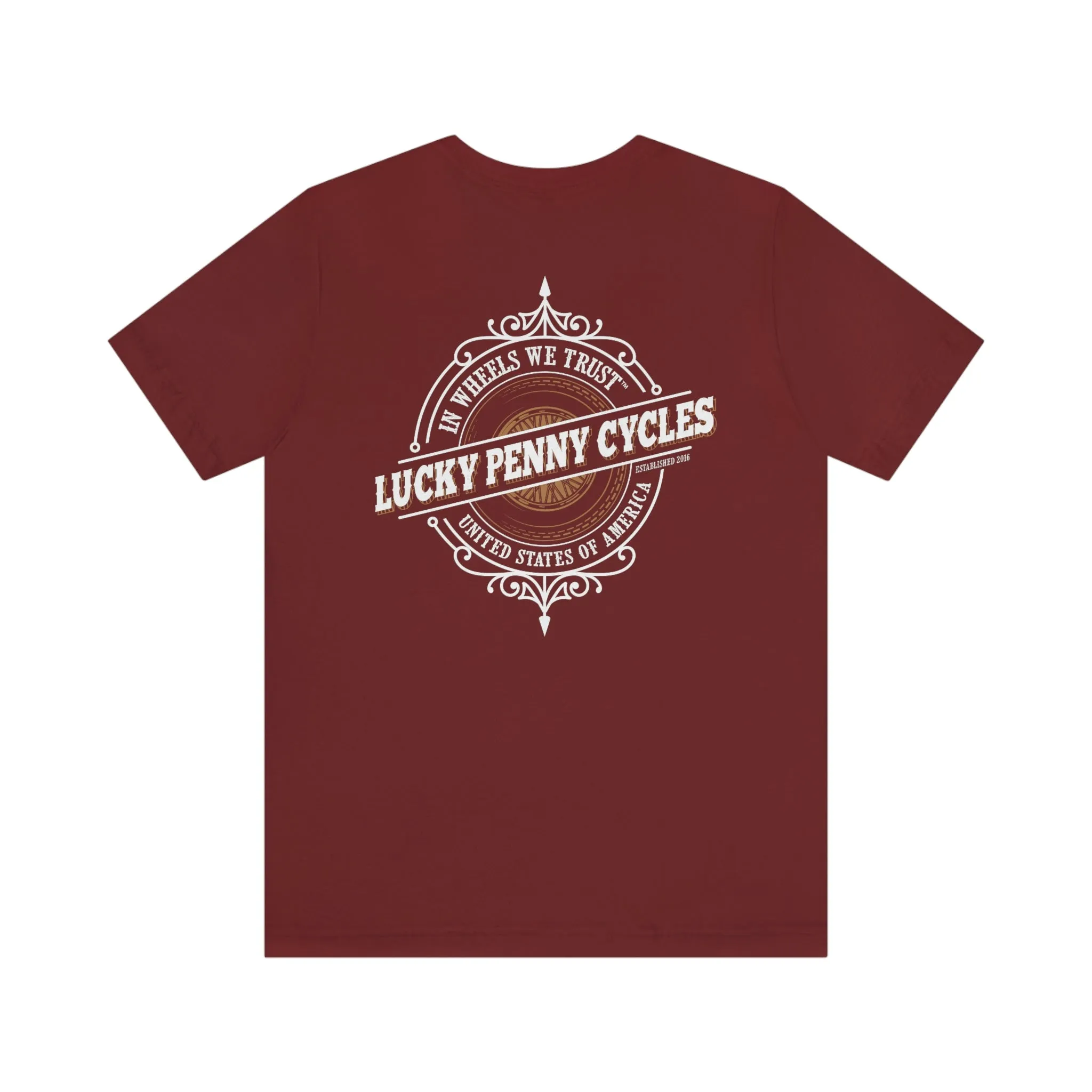 Lucky Penny Cycles Vintage Copper Compass T-Shirt