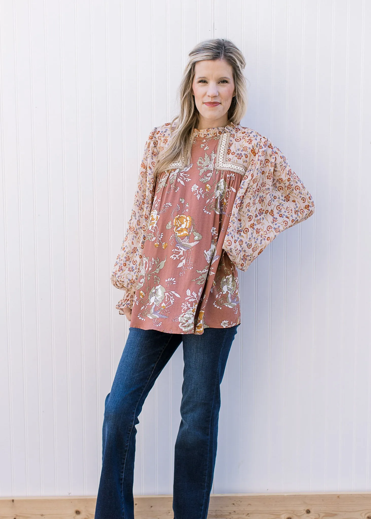 Mauve Floral Top