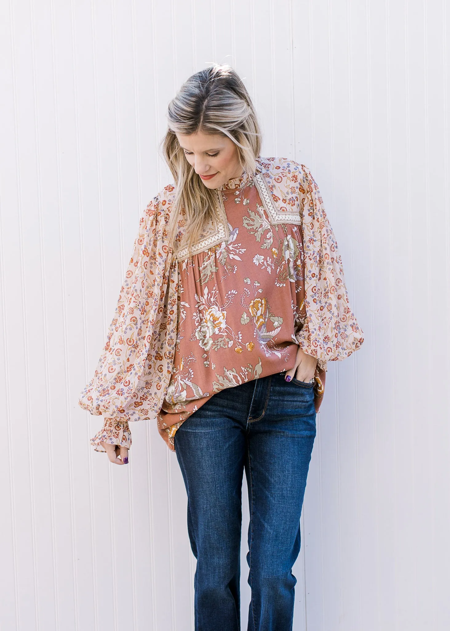 Mauve Floral Top