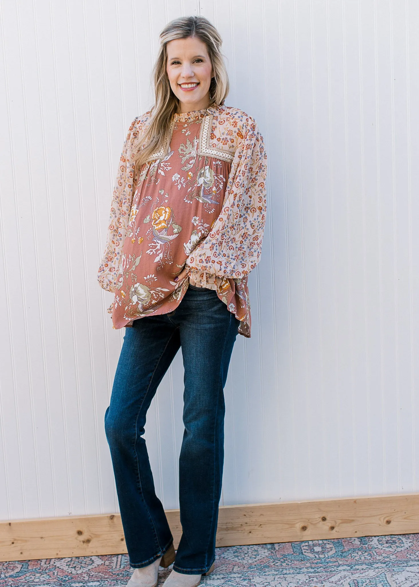 Mauve Floral Top