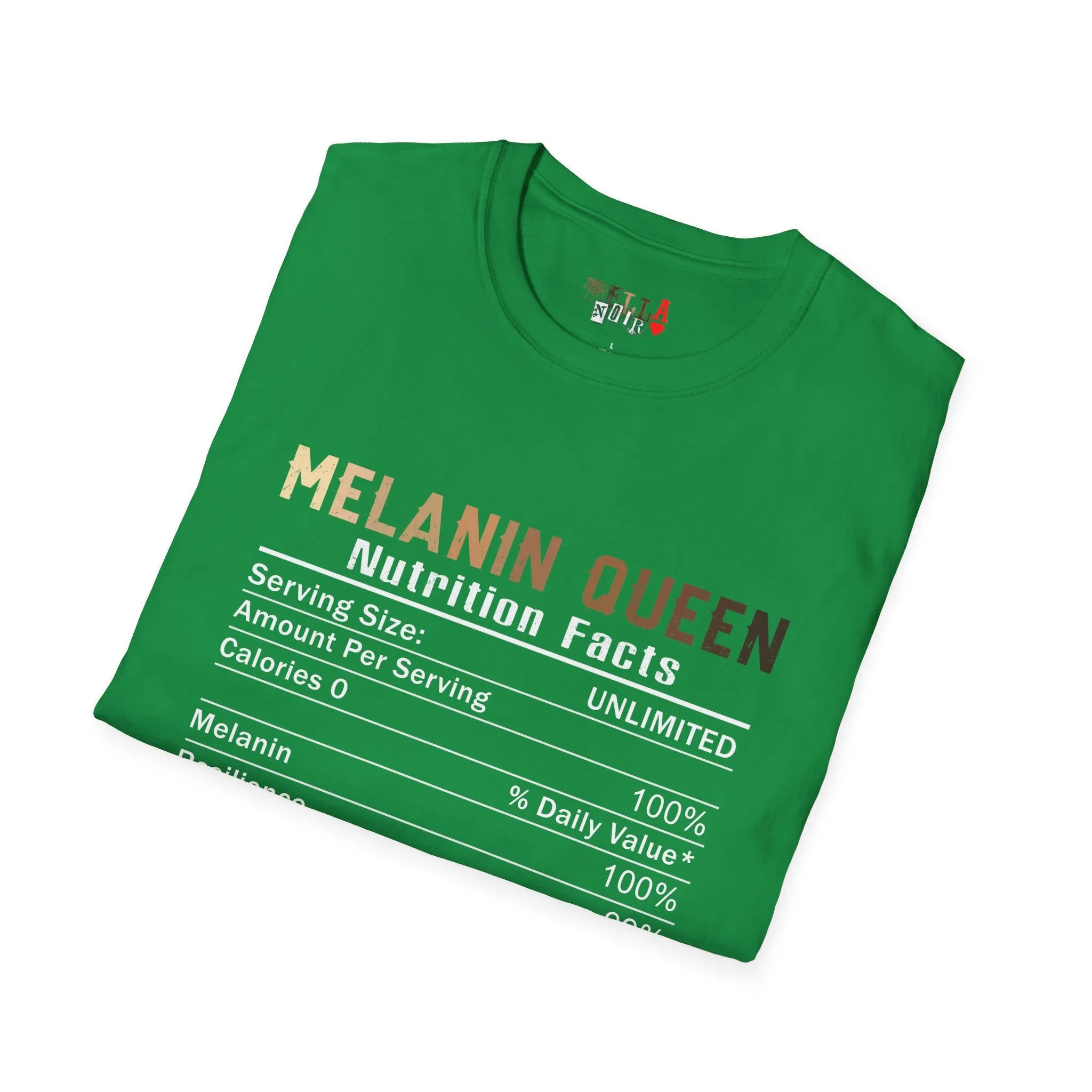 Melanin Queen Nutrition Facts Unisex Softstyle T-Shirt
