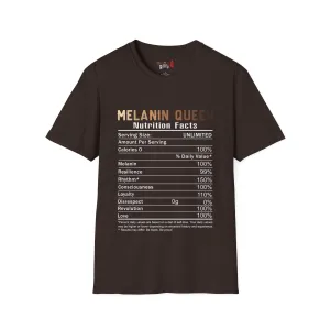 Melanin Queen Nutrition Facts Unisex Softstyle T-Shirt