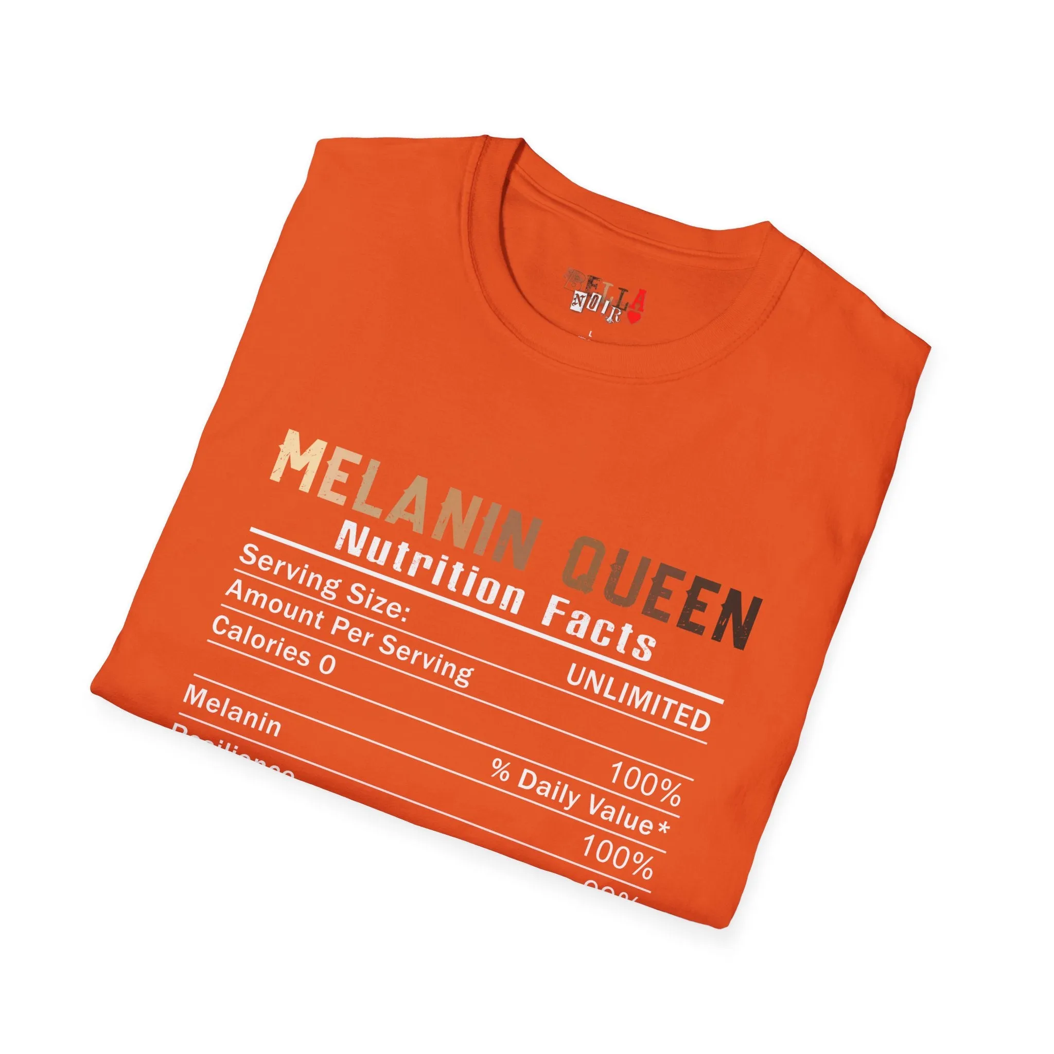 Melanin Queen Nutrition Facts Unisex Softstyle T-Shirt