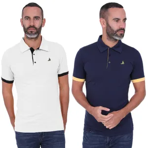 Men's 2 Pack Short Sleeve Polos - Black / Wine
