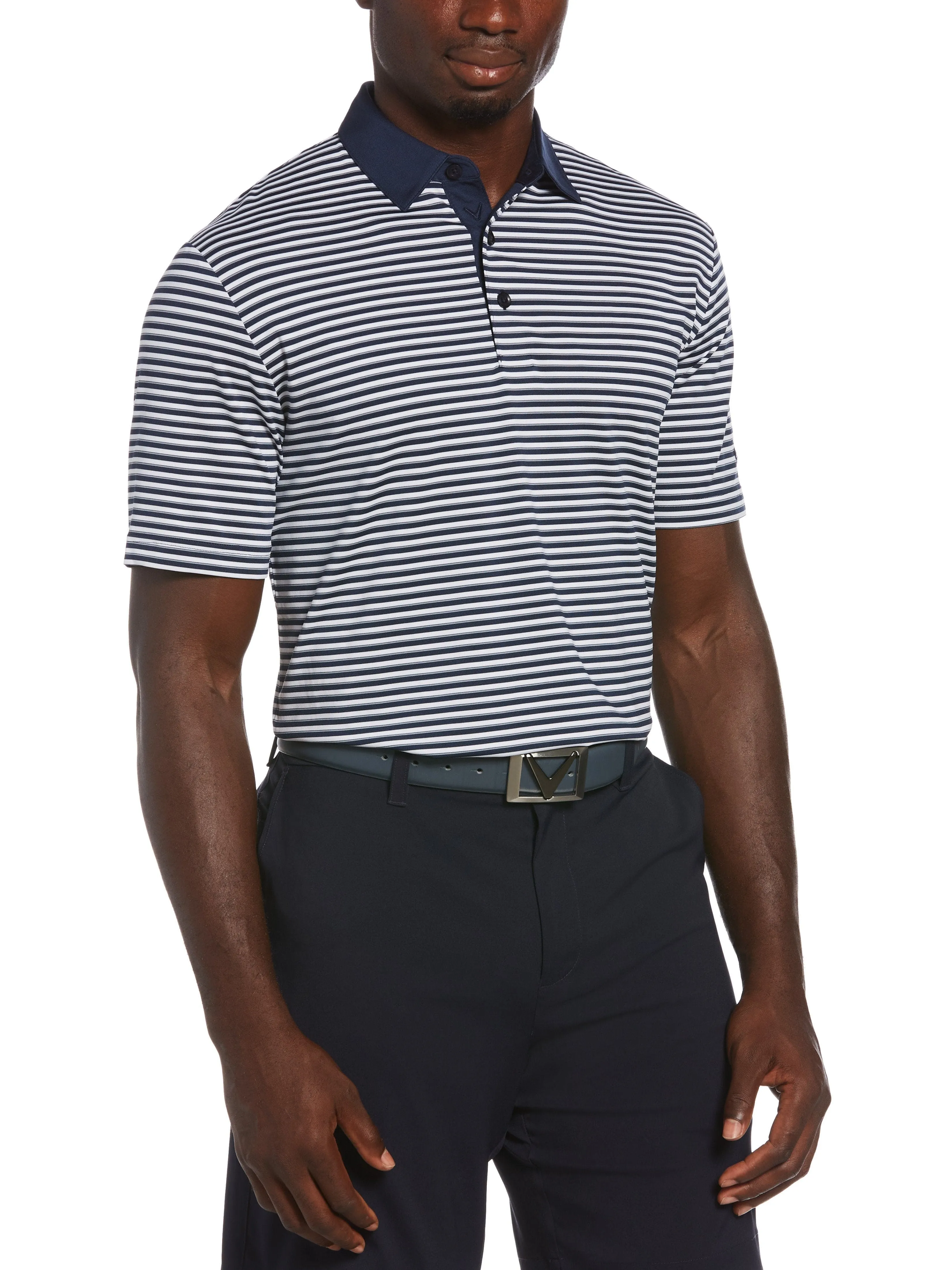 Mens 3-Color Stripe Polo