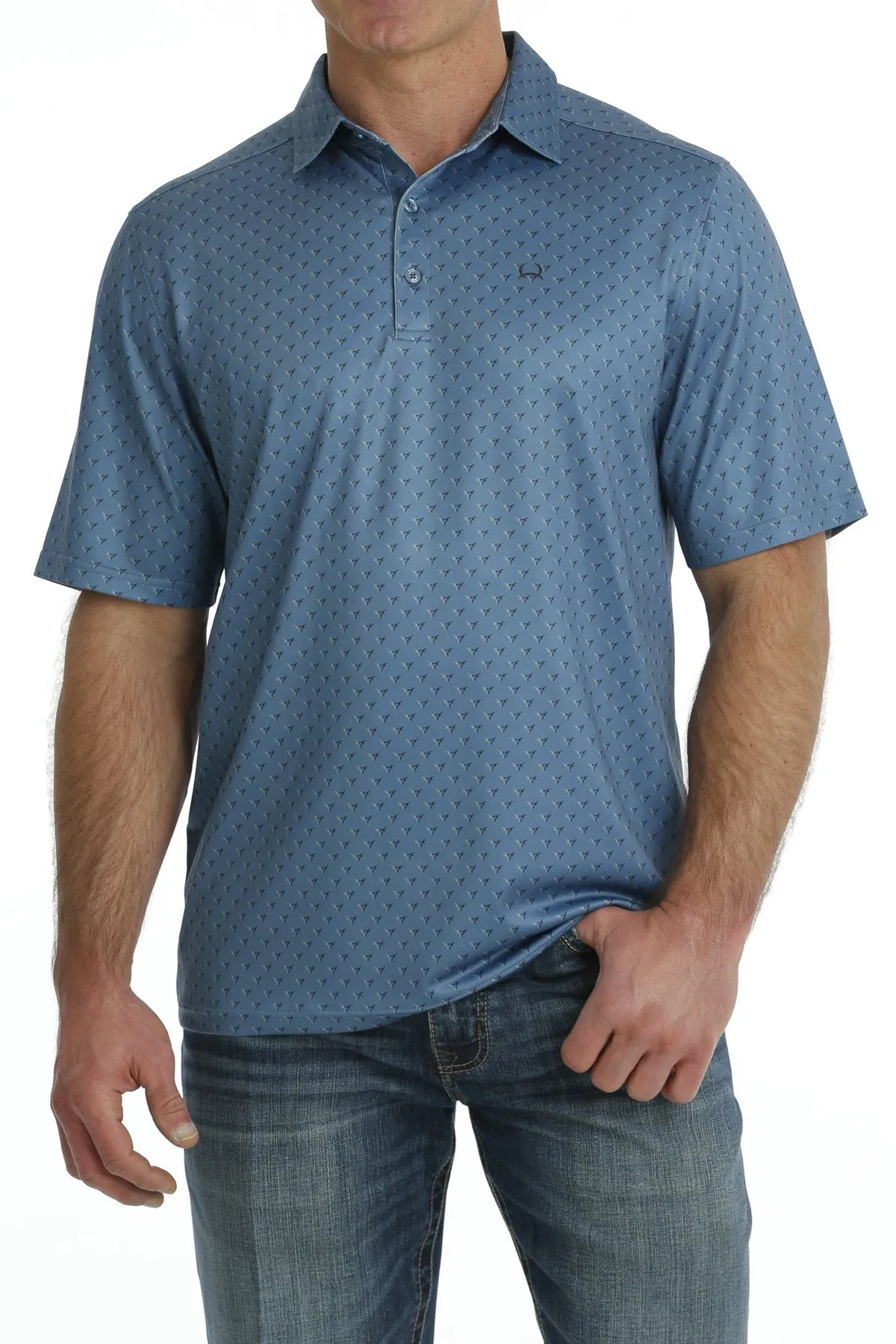 MENS BLUE PRINT ARENAFLEX POLO SHIRT