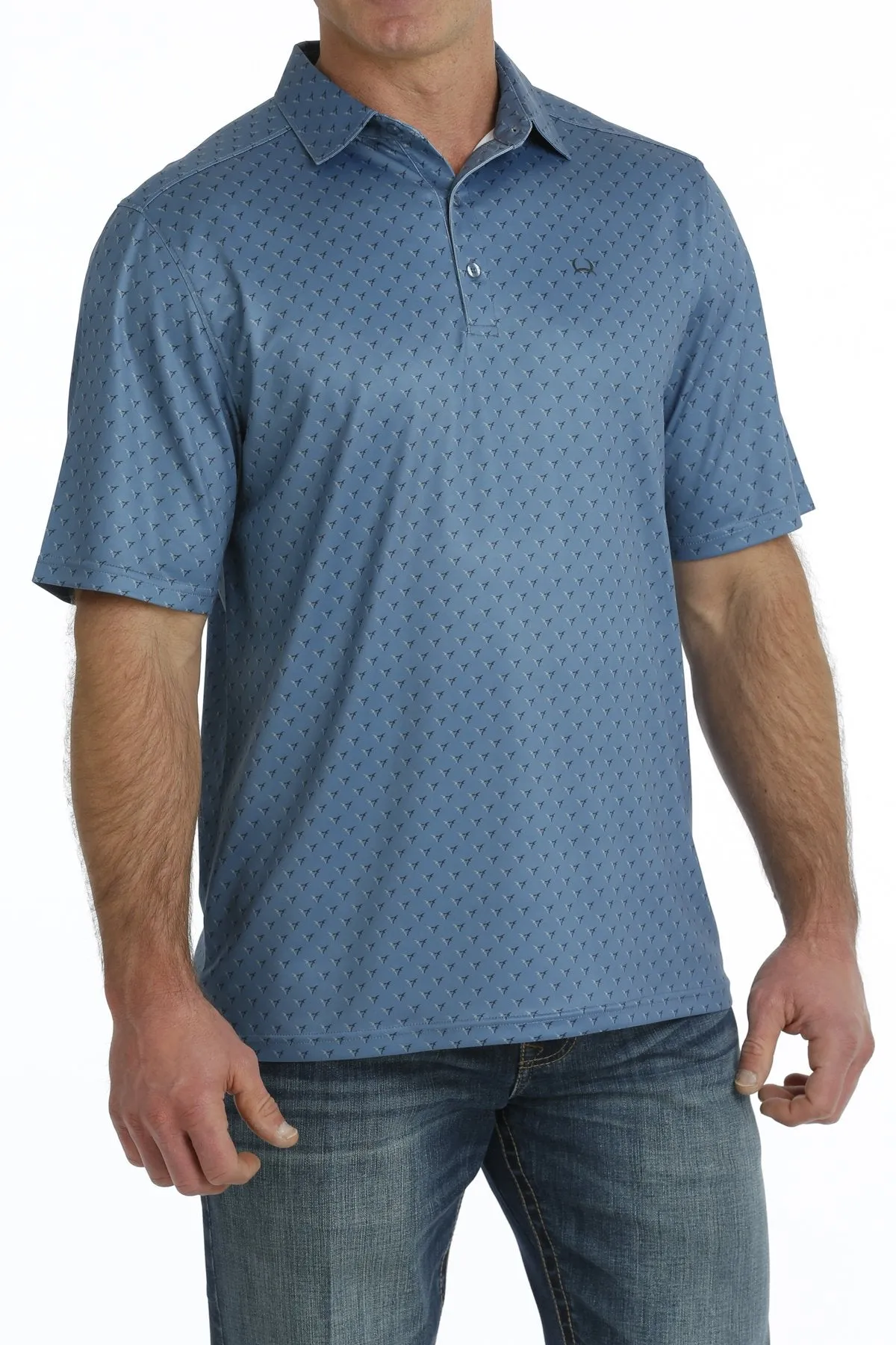 MENS BLUE PRINT ARENAFLEX POLO SHIRT