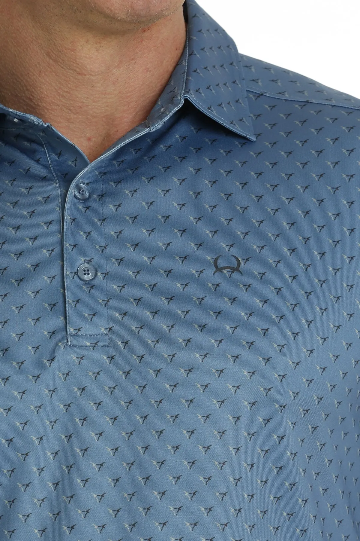 MENS BLUE PRINT ARENAFLEX POLO SHIRT