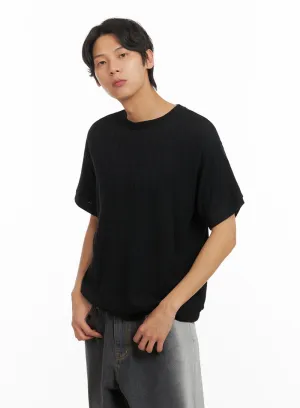 Men's Breezy Stripe T-Shirt (Black) IY416