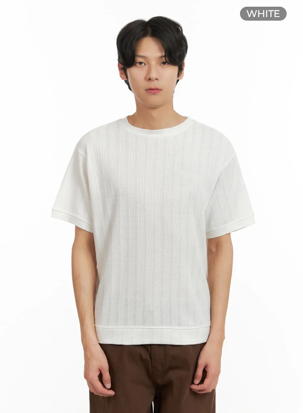 Men's Breezy Stripe T-Shirt (White) IY402