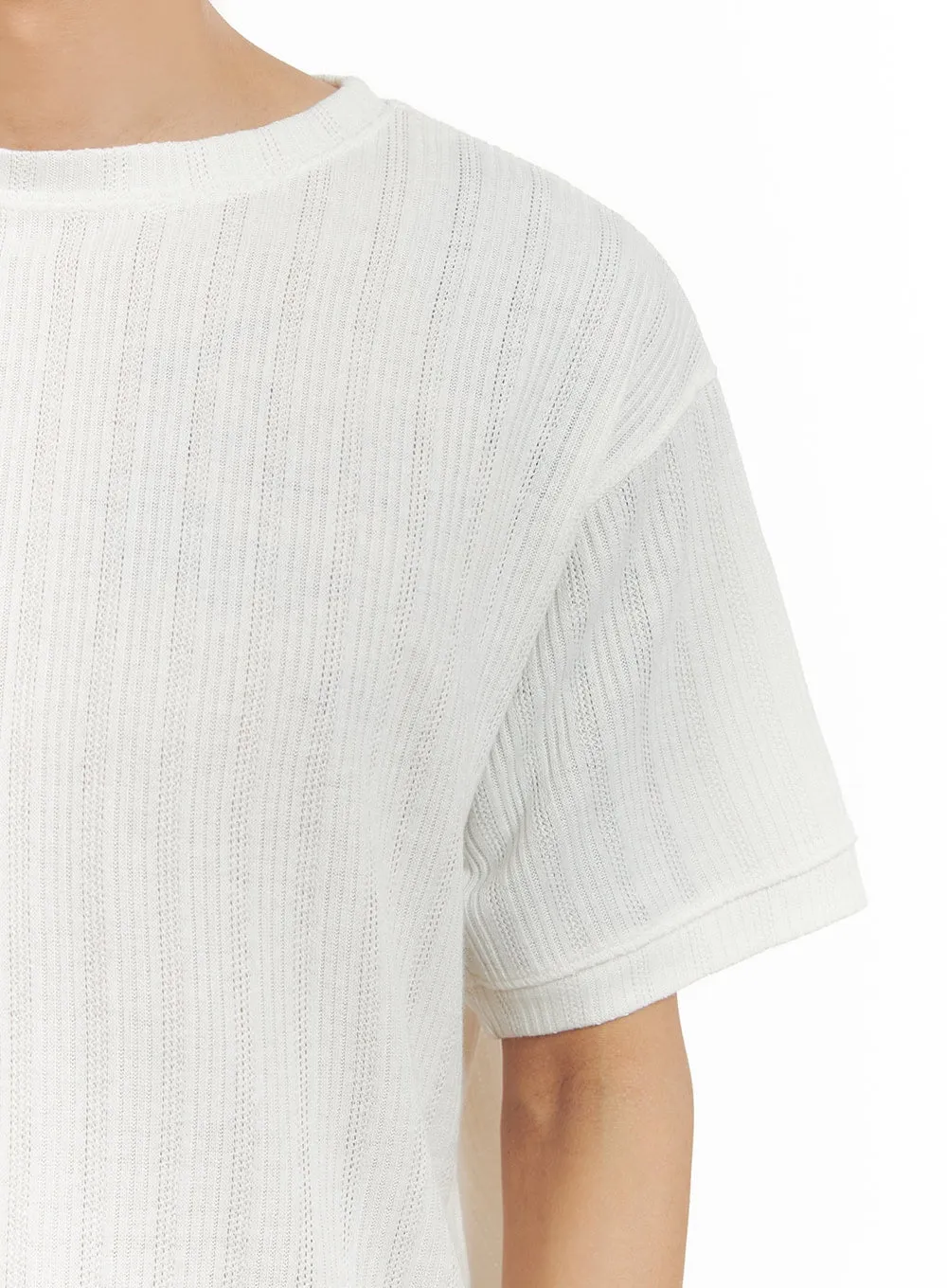 Men's Breezy Stripe T-Shirt (White) IY402
