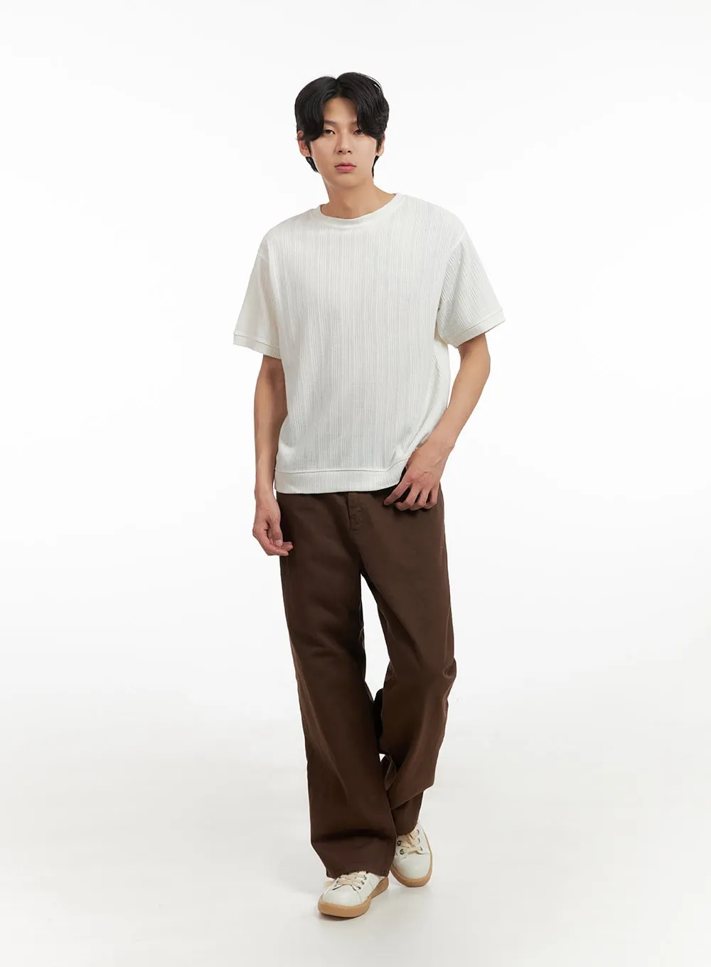 Men's Breezy Stripe T-Shirt (White) IY402