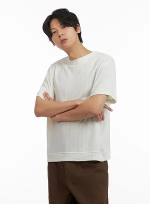 Men's Breezy Stripe T-Shirt (White) IY402