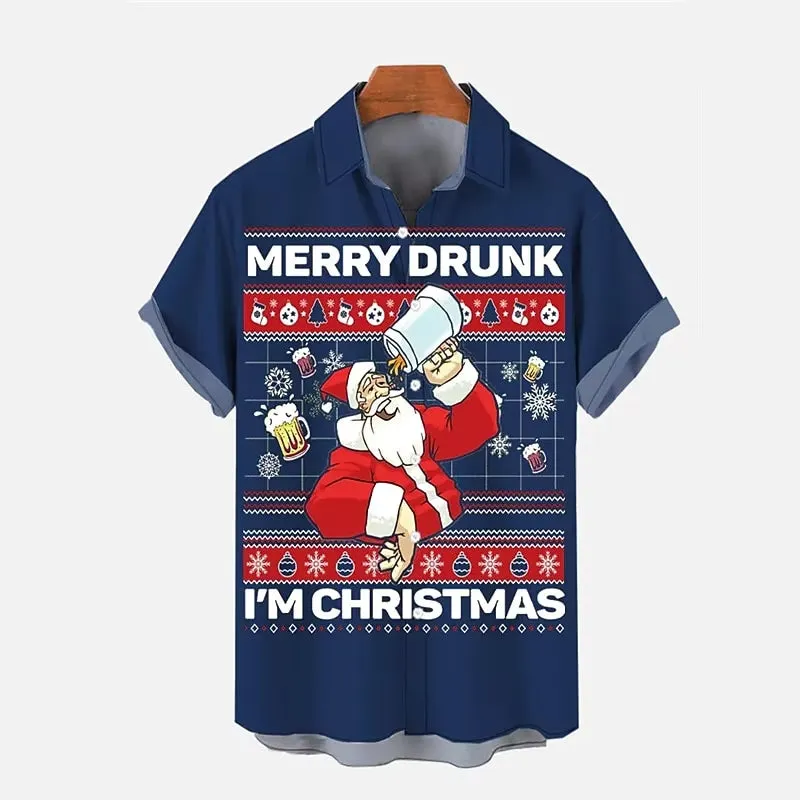 Men's Christmas Funny Santa Claus Shirts