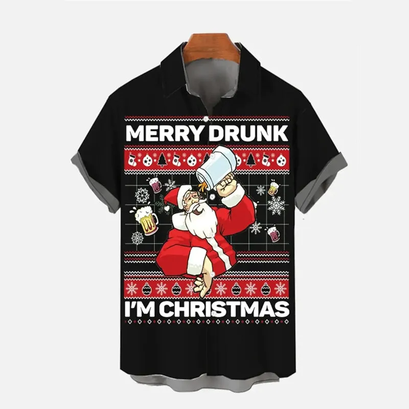Men's Christmas Funny Santa Claus Shirts