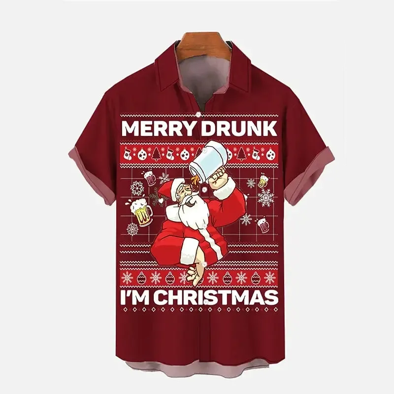 Men's Christmas Funny Santa Claus Shirts