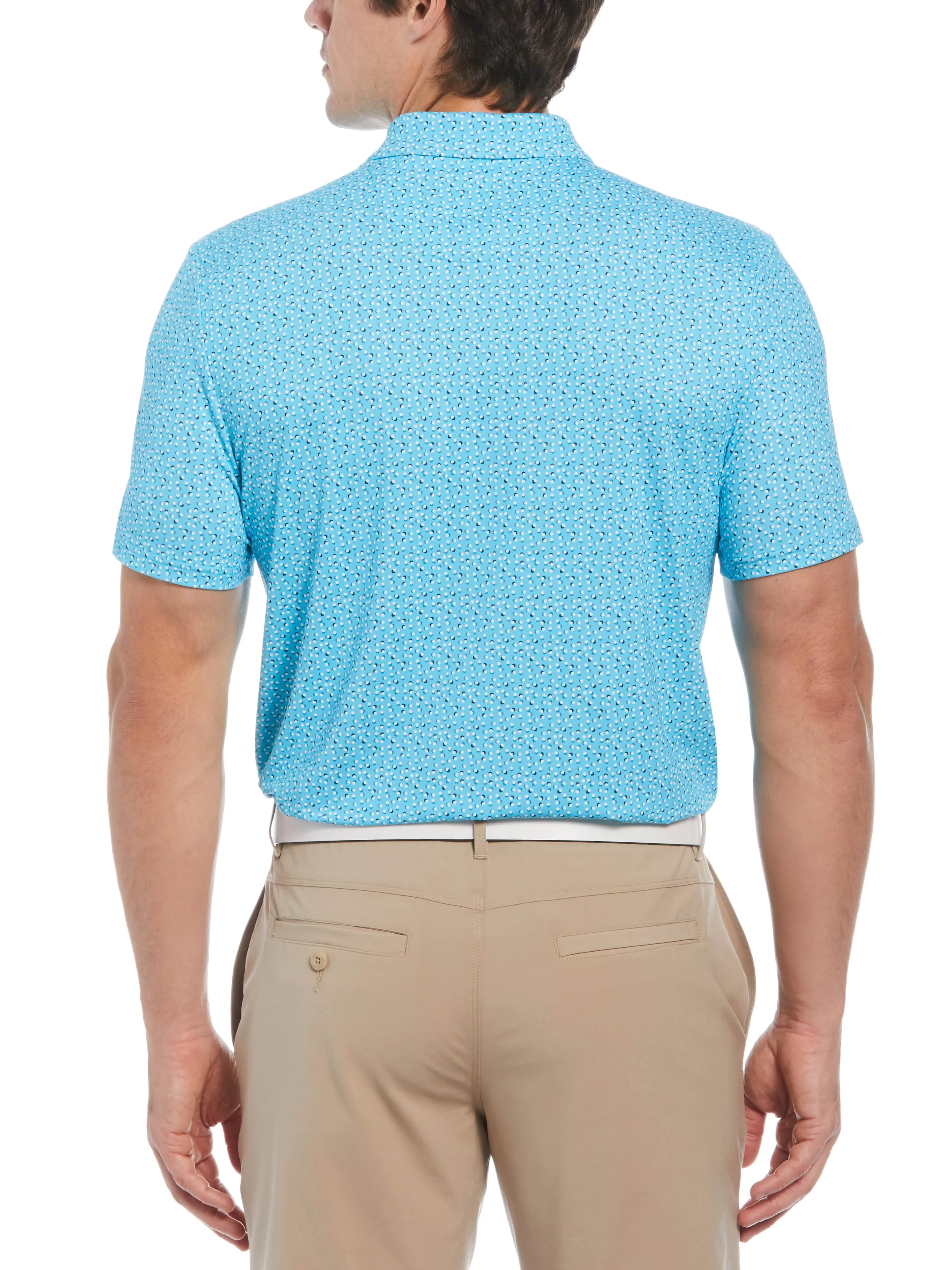Men's Golf Ball Print Short Sleeve Golf Polo Shirt
