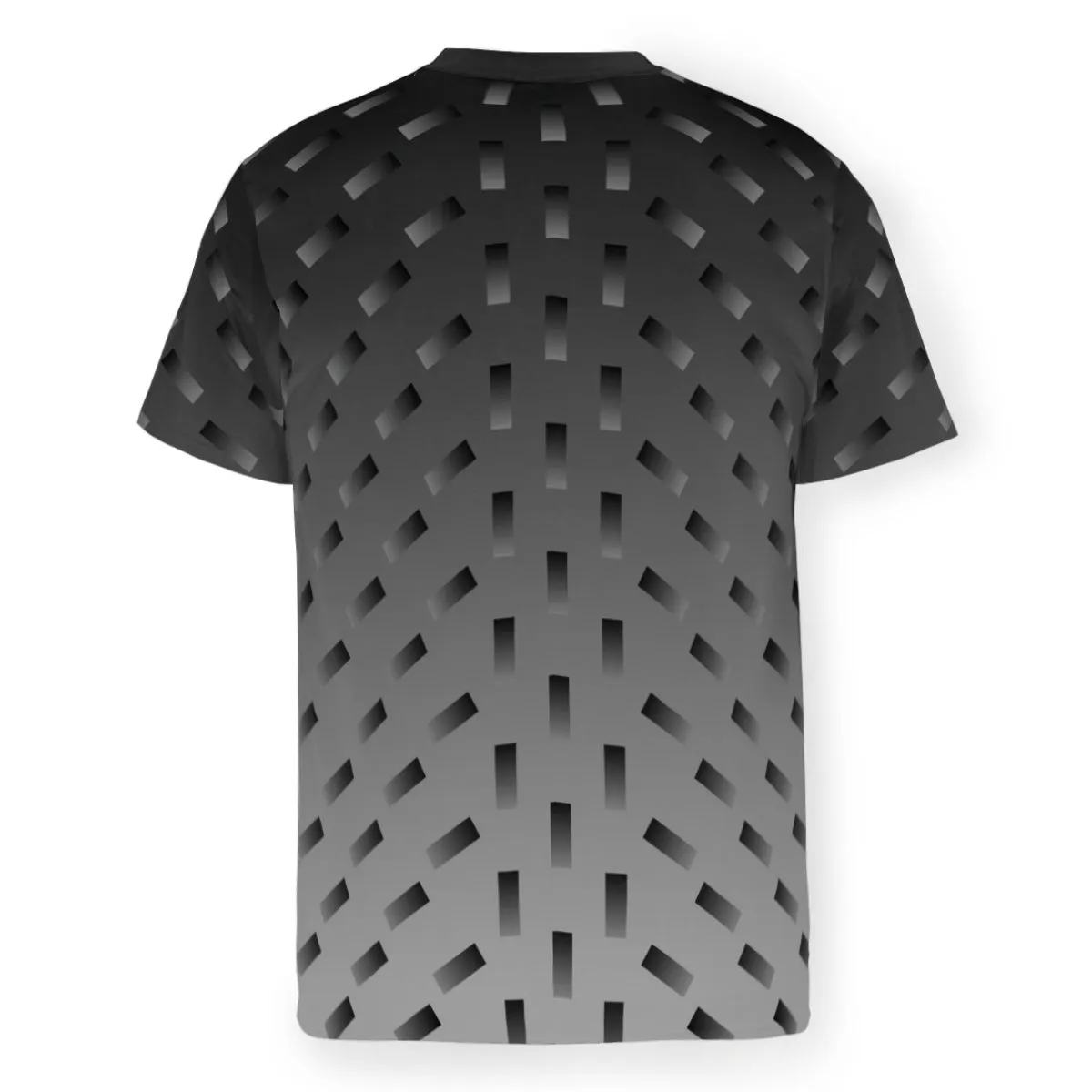 Men’s Grey Gradient Rectangles T-Shirt – Breathable Mesh (S-5XL)