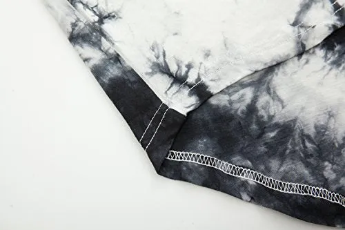 Mens Hip Hop Tie-Dyed Hipster Curve Hem T Shirt(1803ZR White XL) |