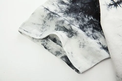 Mens Hip Hop Tie-Dyed Hipster Curve Hem T Shirt(1803ZR White XL) |