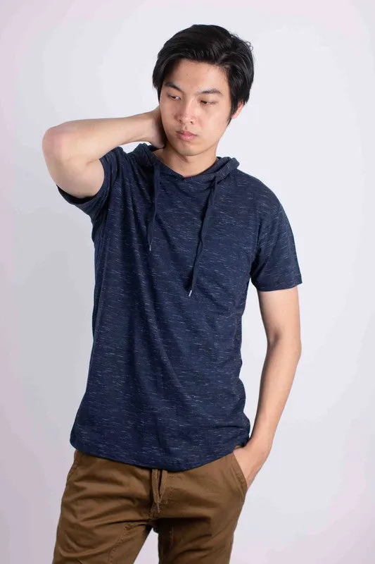 Men's Lightweight Triblend Short Sleeve Hoodie Shirt