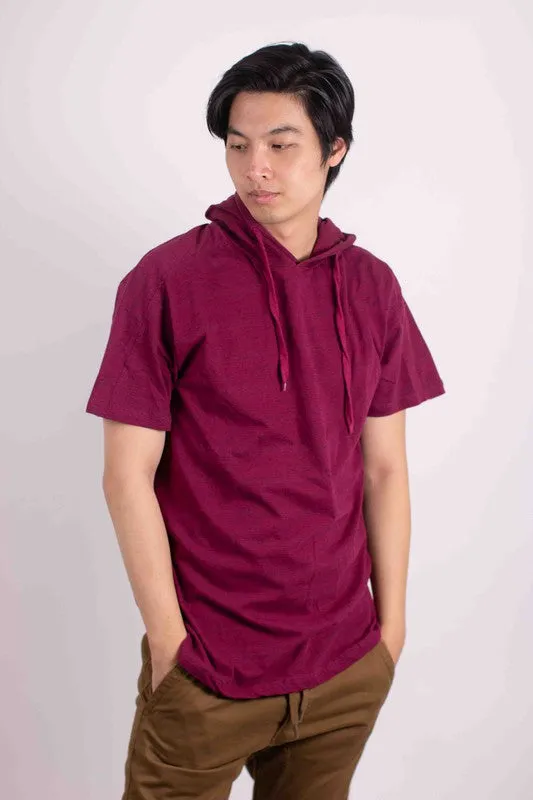 Men's Lightweight Triblend Short Sleeve Hoodie Shirt