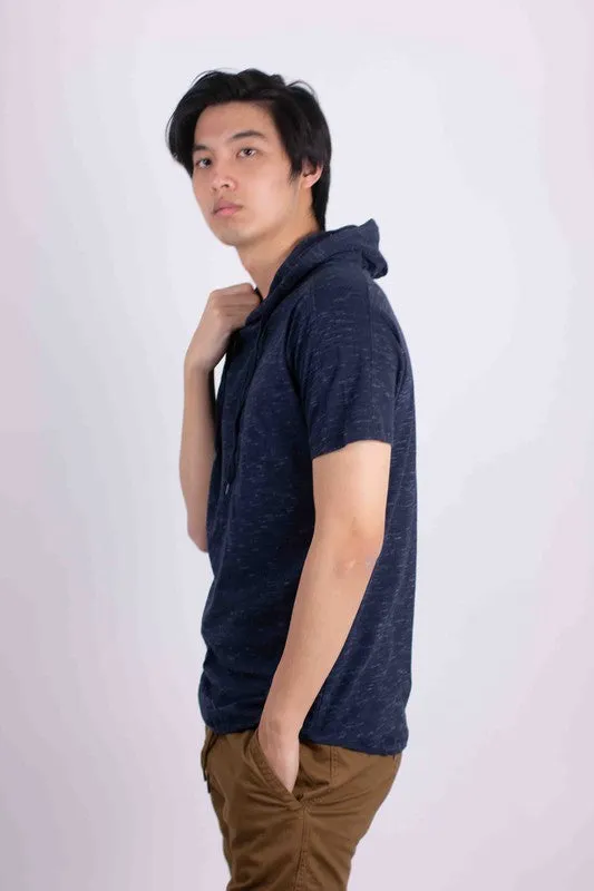 Men's Lightweight Triblend Short Sleeve Hoodie Shirt