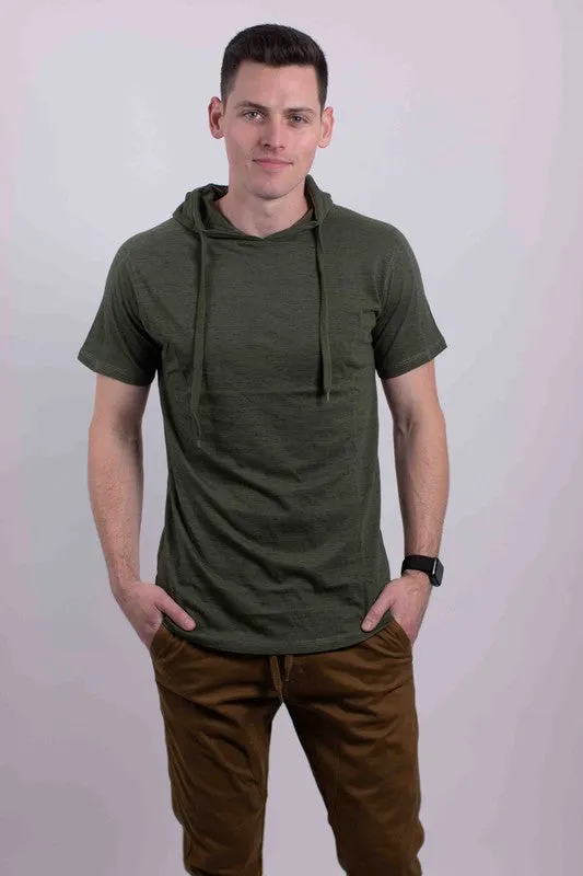 Men's Lightweight Triblend Short Sleeve Hoodie Shirt