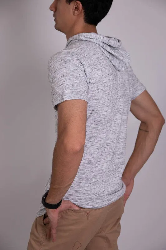 Men's Lightweight Triblend Short Sleeve Hoodie Shirt