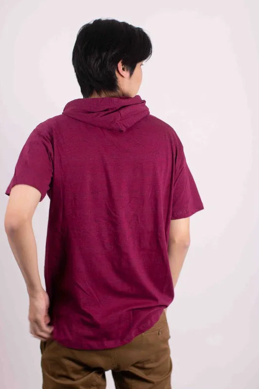 Men's Lightweight Triblend Short Sleeve Hoodie Shirt