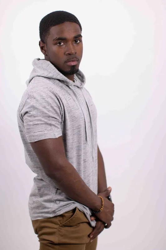 Men's Lightweight Triblend Short Sleeve Hoodie Shirt