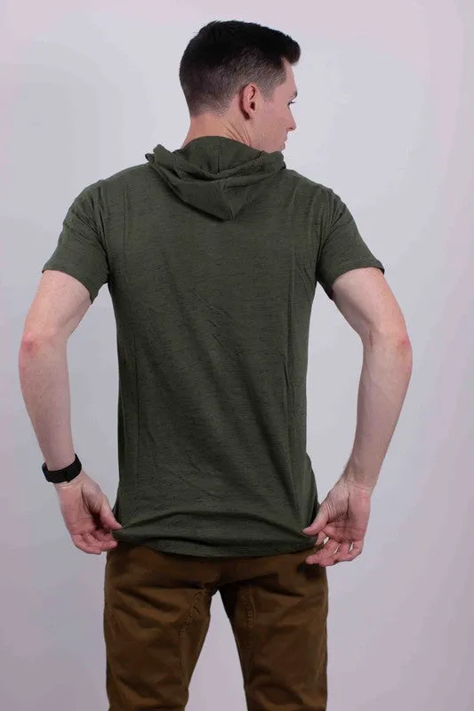 Men's Lightweight Triblend Short Sleeve Hoodie Shirt