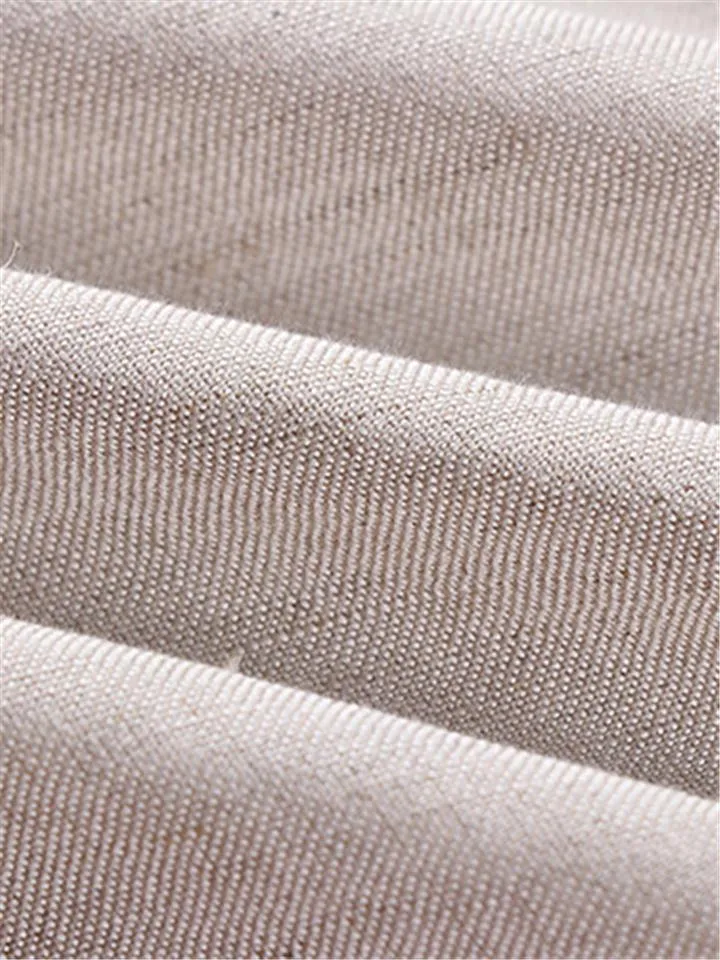 Mens Loose Comfy Linen Solid Color Long Sleeve T-Shirts