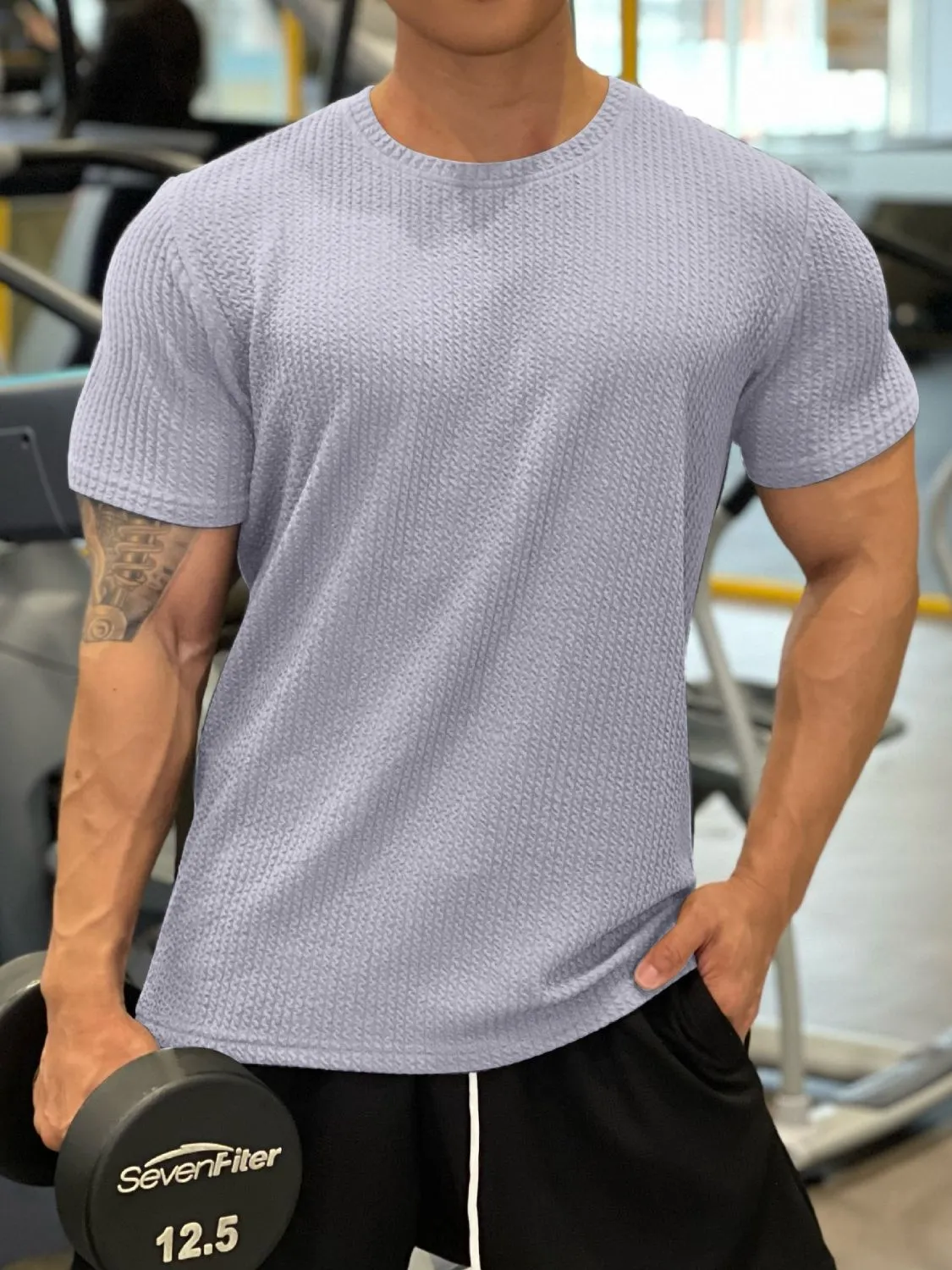 Men's Plus Size Round Neck Short Sleeve T-Shirt