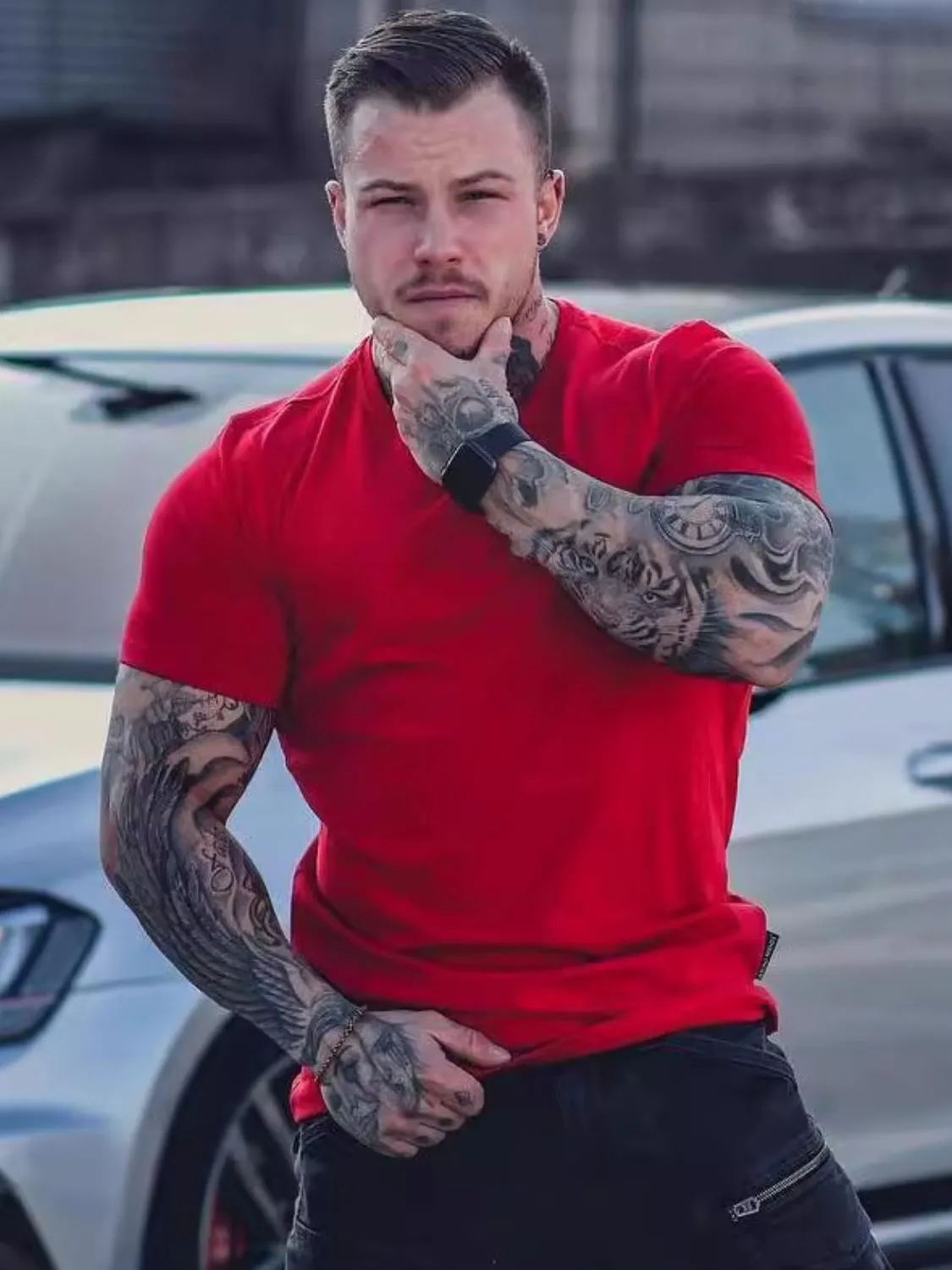 Men's Plus Size Round Neck Short Sleeve T-Shirt