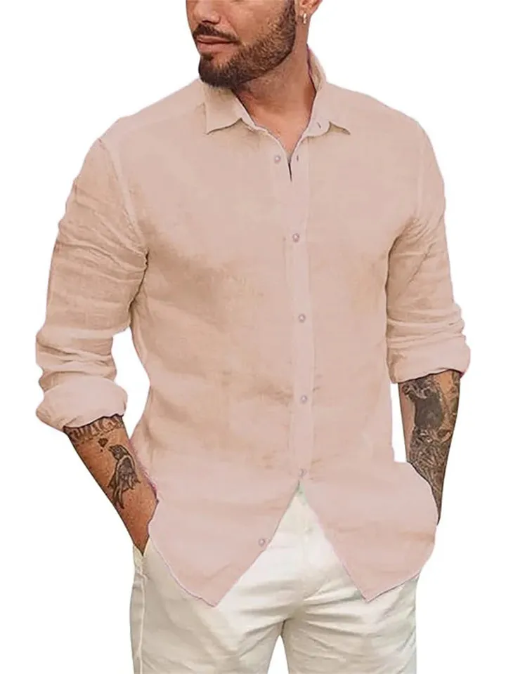 Men's Relaxed Button Up Turn-Down Collar Shirts