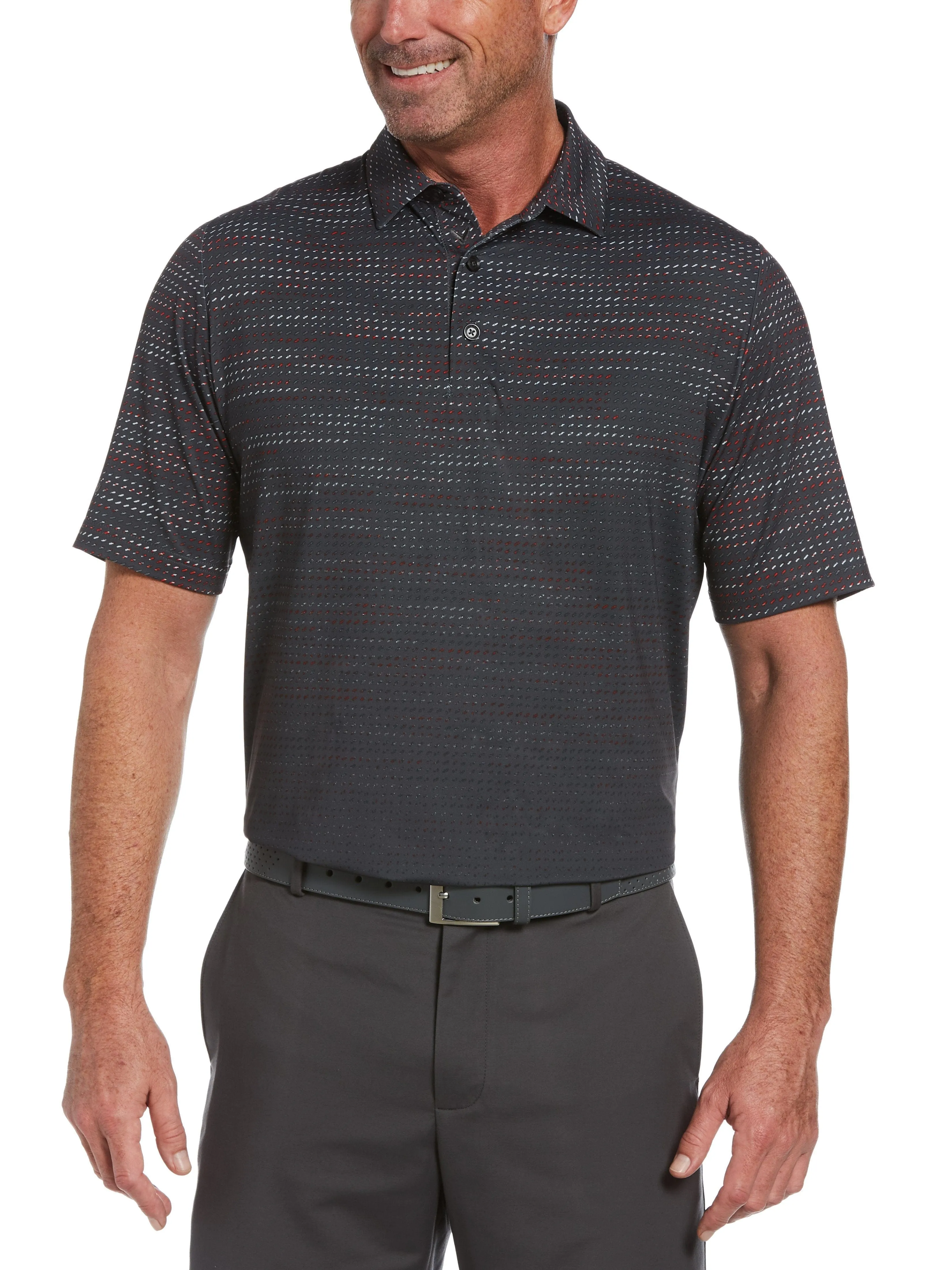 Mens Swing Tech™ Marled Fading Geo Print Polo