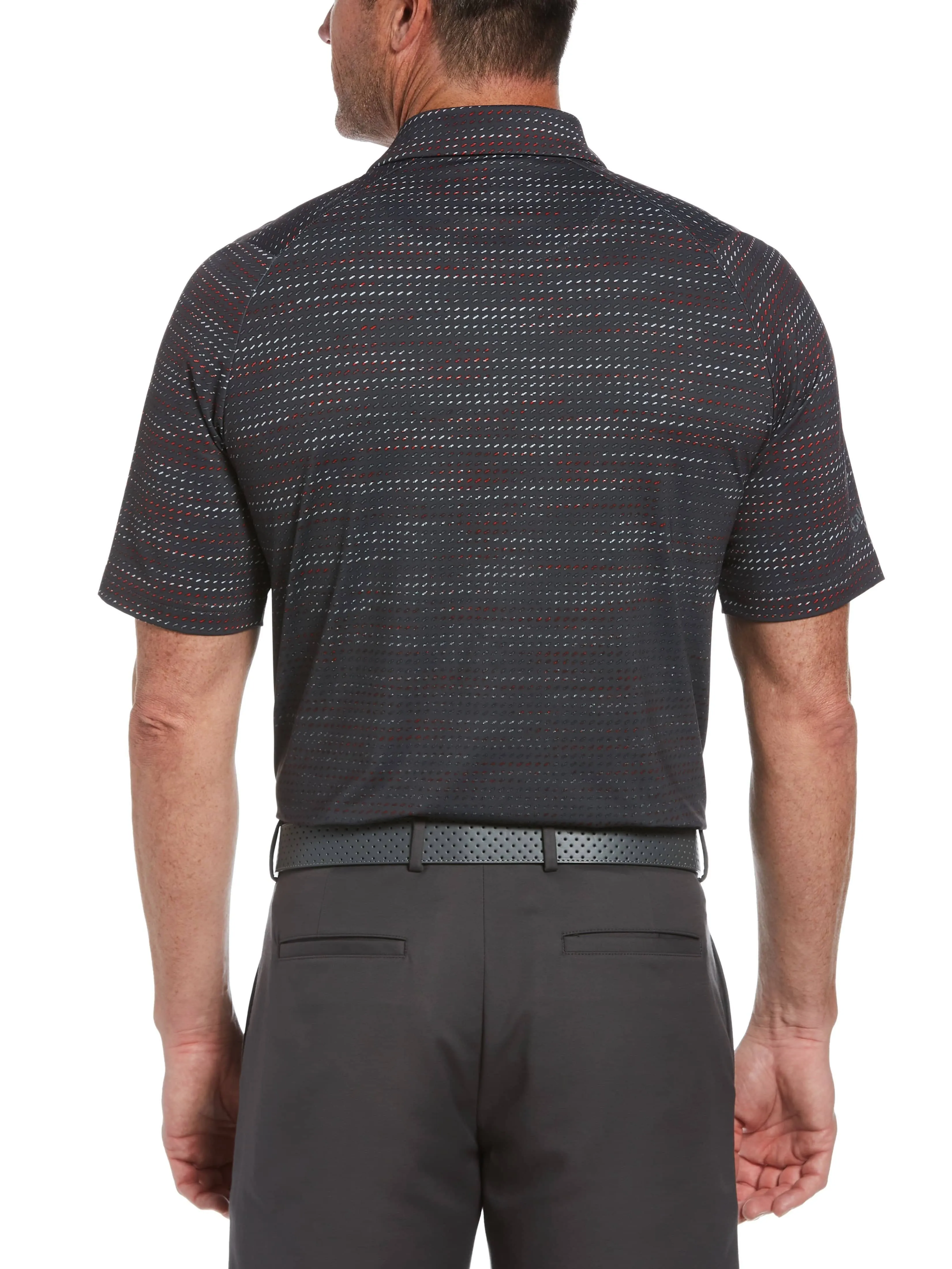 Mens Swing Tech™ Marled Fading Geo Print Polo