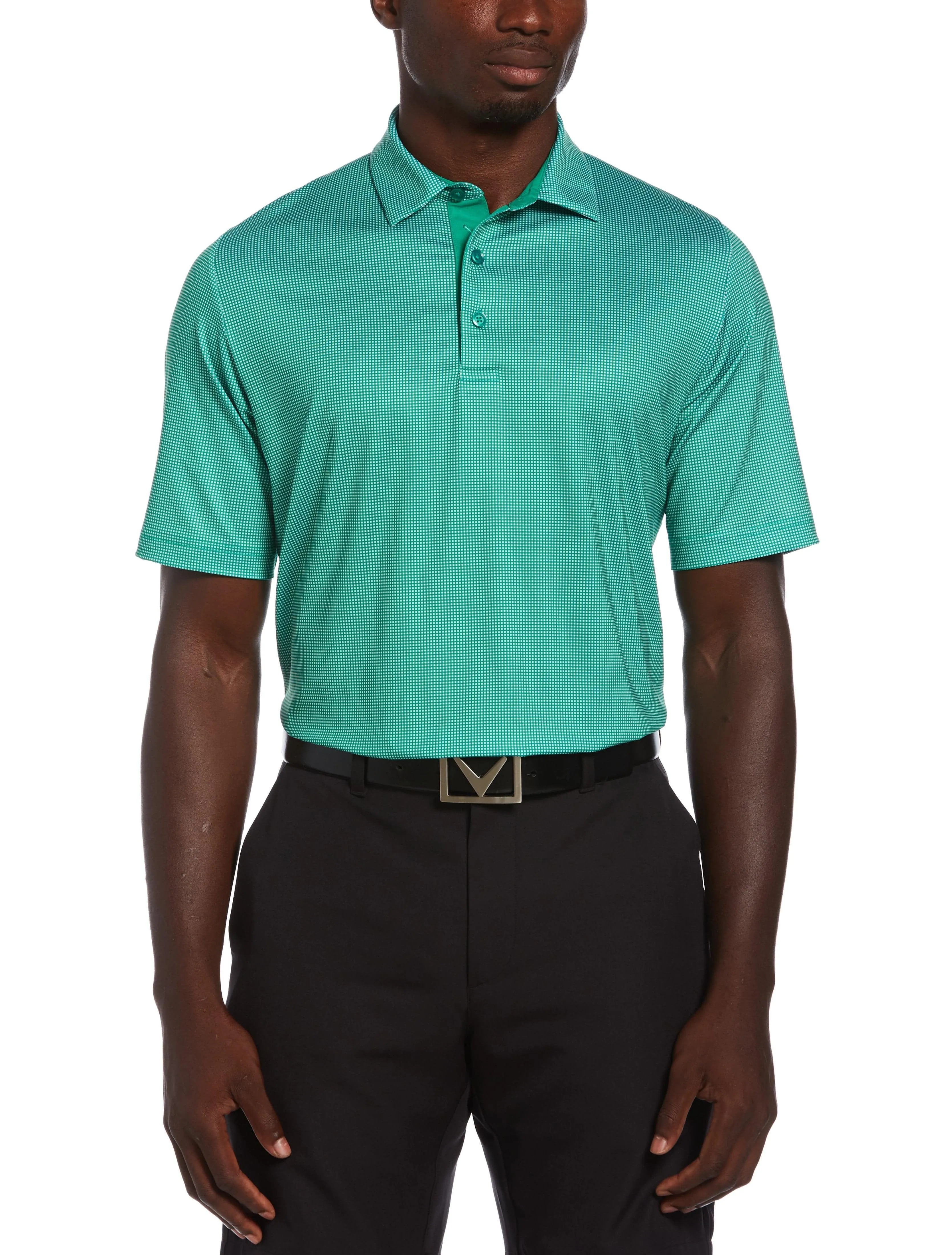 Mens Swing Tech™ Printed Gingham Polo