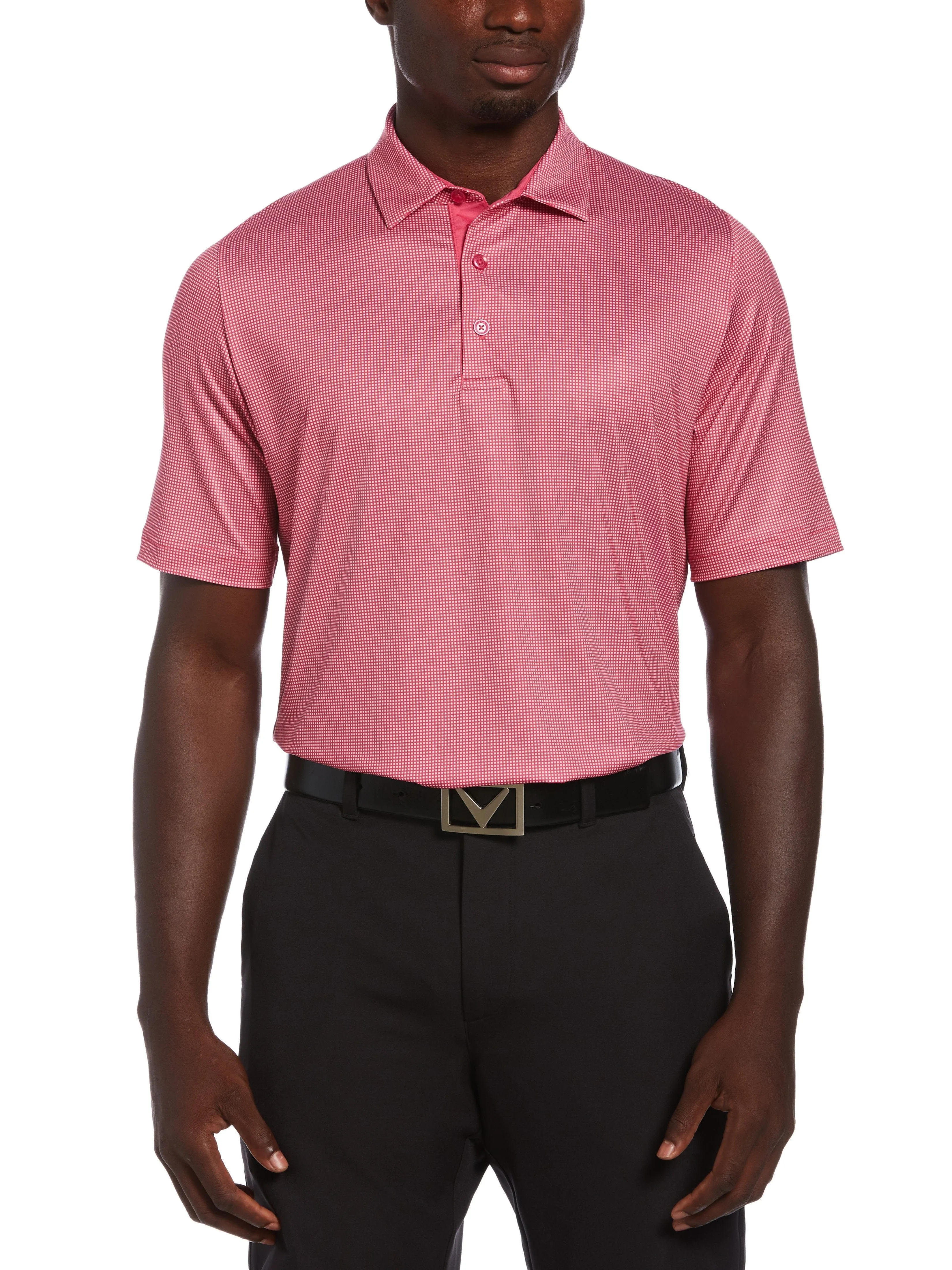 Mens Swing Tech™ Printed Gingham Polo