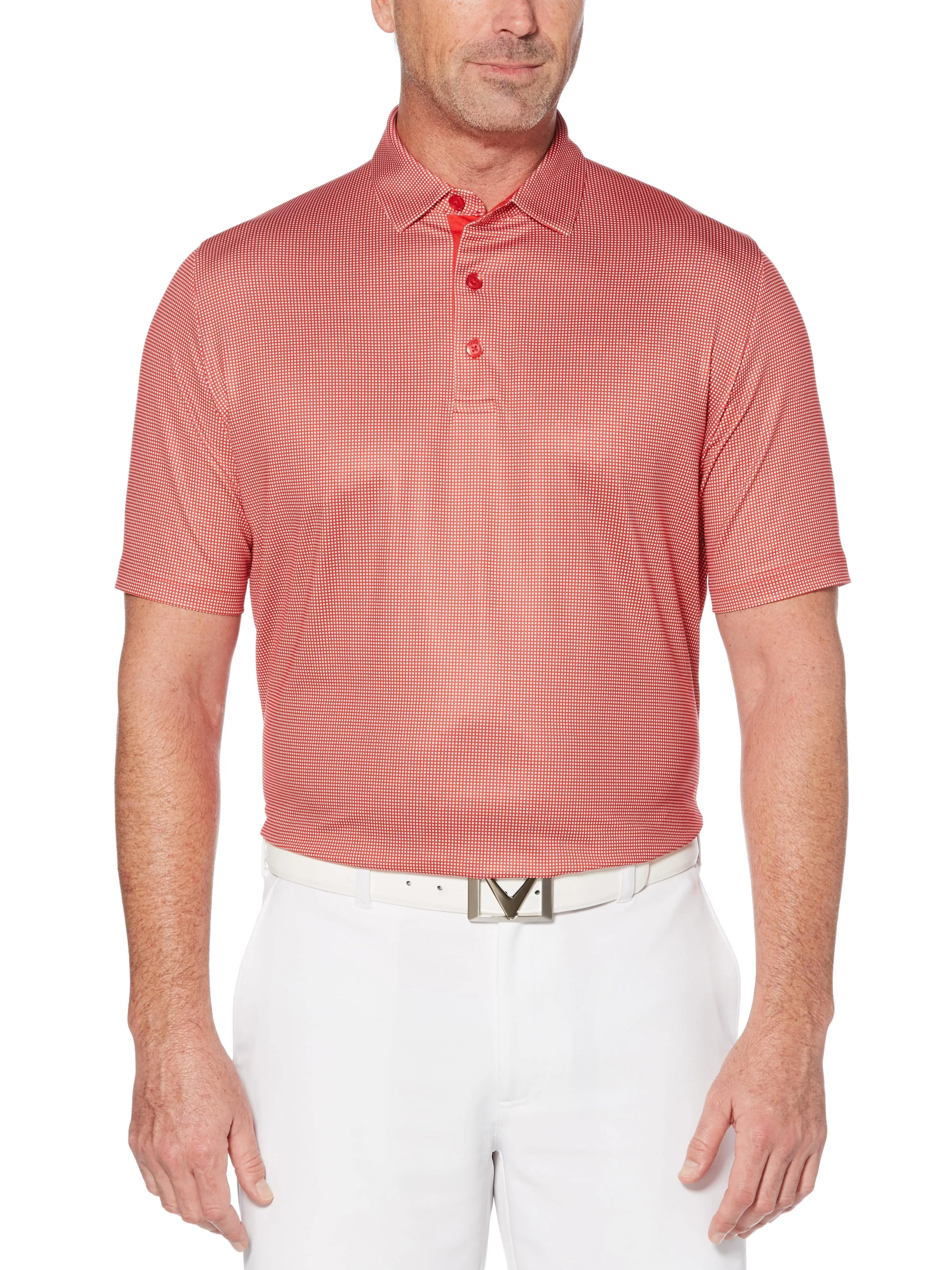 Mens Swing Tech™ Printed Gingham Polo