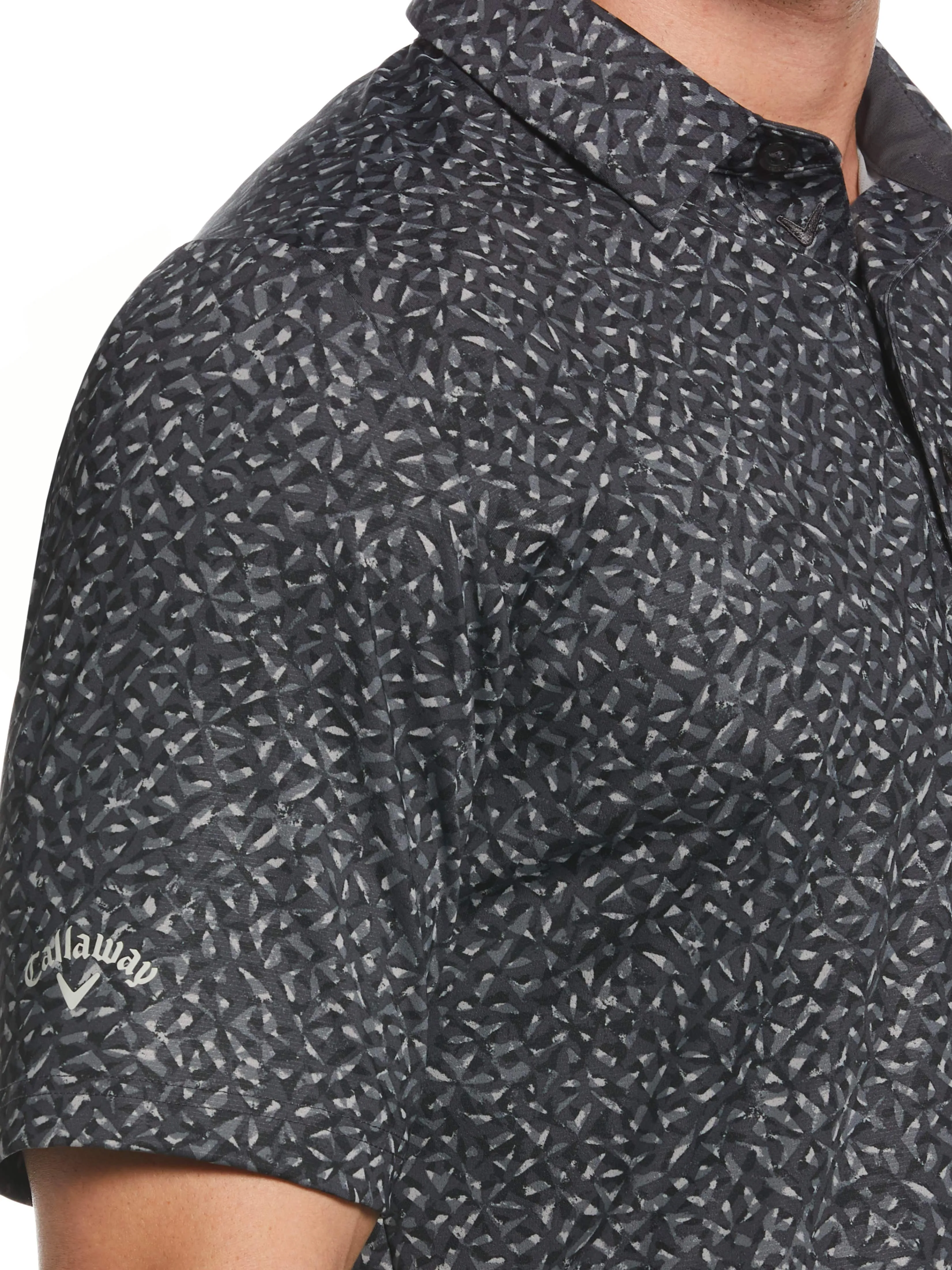 Mens Swing Tech Ventilated Layered Print Golf Polo