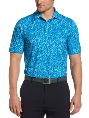 Mens Swing Tech Ventilated Layered Print Golf Polo